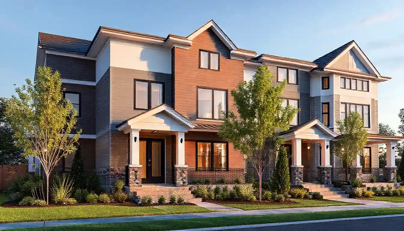 Luxurious master bathroom with a freestanding bathtub, walk-in shower, and double vanities, elegant design, realistic rendering