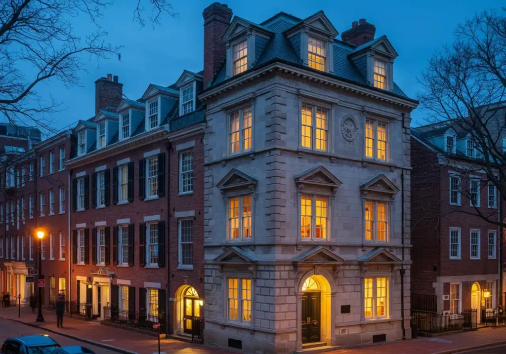 Exterior facade of Washington Square West Historic Home