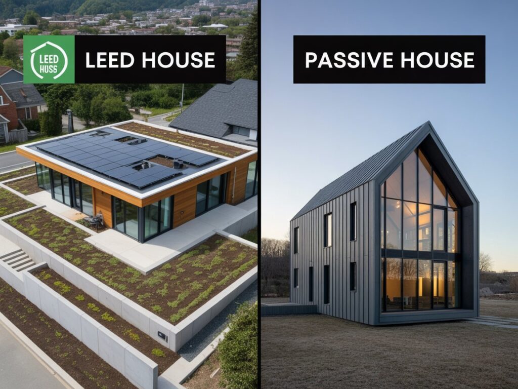 A chart of LEED vs Passive