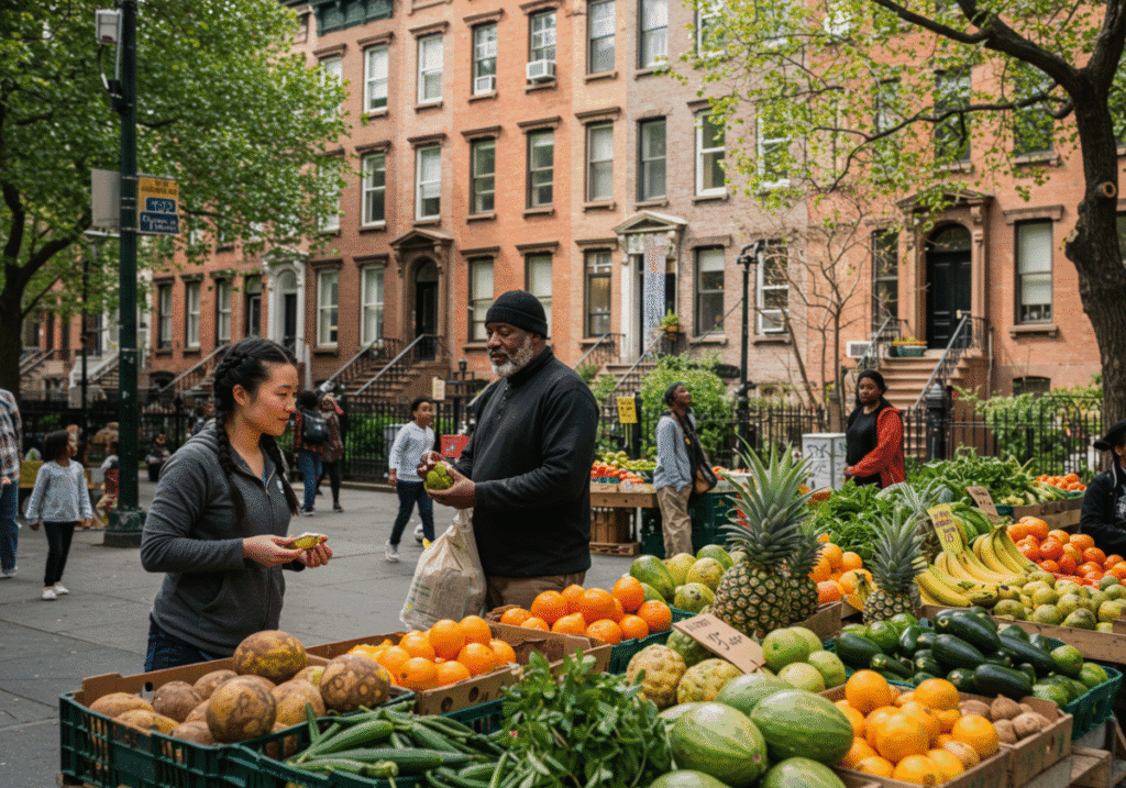 Residents enjoying community activities in Harlem