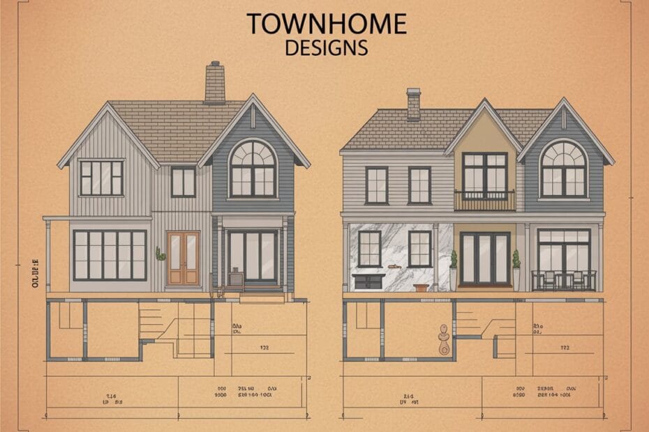 Blueprints with Scandinavian furniture