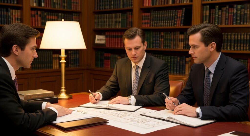 Professional consultation scene showing townhouse acquisition advisory process in elegant Upper East Side setting